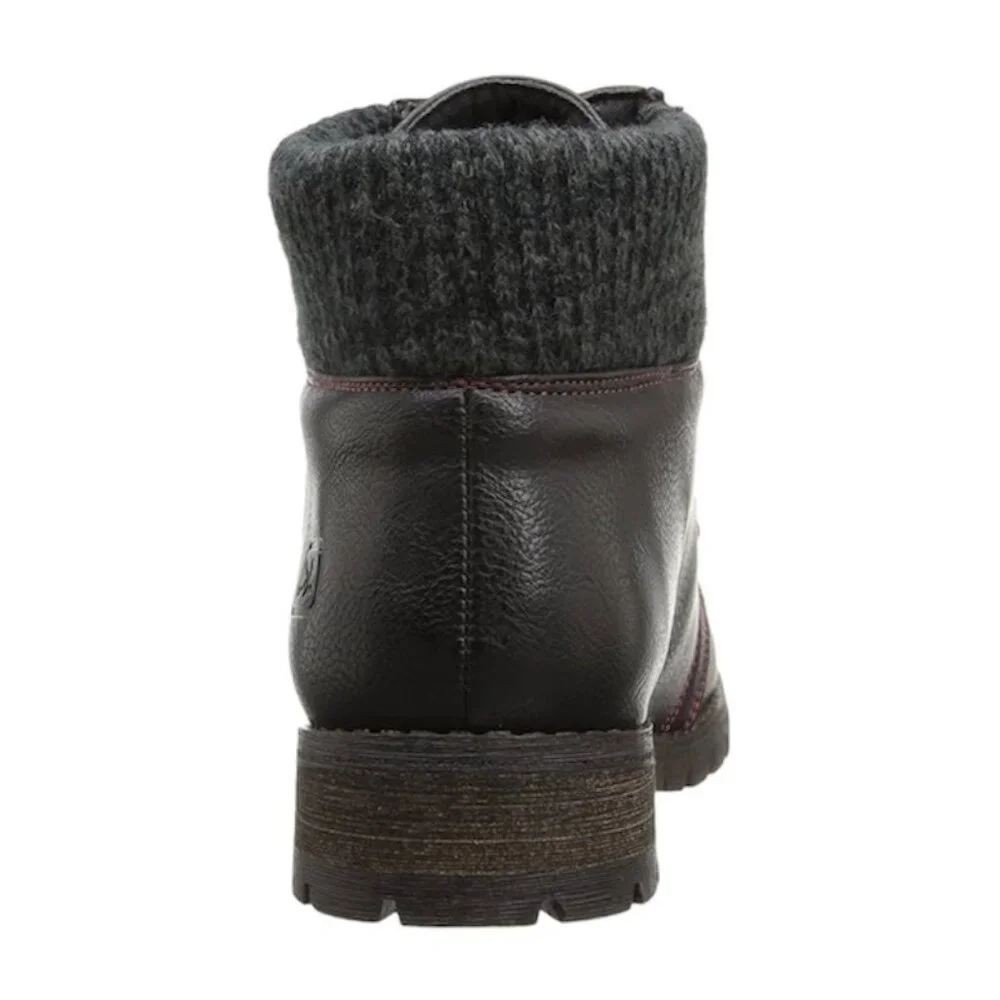 DIRTY LAUNDRY TREBLE Women's Cozy Lace-Up Hiker Booties Burnished Black Size 8 - Picture 5 of 9